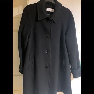 Calvin Klein Women's Wool Coat Jacket Fully Lined Black Warm Size 12